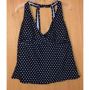 Black & white polka dot swim top size 22W NWOT